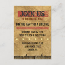 WILD WEST GEWOLLT Bar Bat Mitzvah Party Card