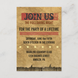 WILD WEST GEWOLLT Bar Bat Mitzvah Party Card Einladung