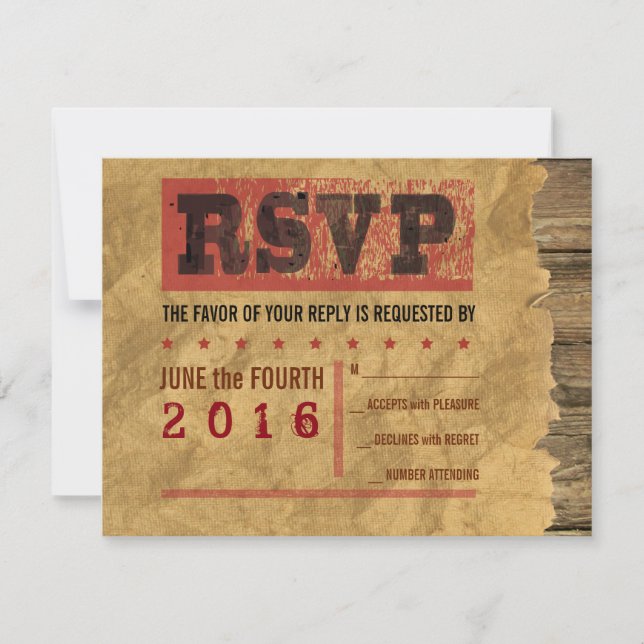 WILD WEST GEWOLLT Bar Bat Mitzvah Reply Card RSVP Karte (Vorderseite)