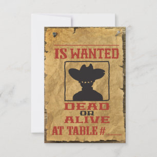 WILD WEST GEWOLLT Bar Bat Mitzvah Table Escortkart Einladung
