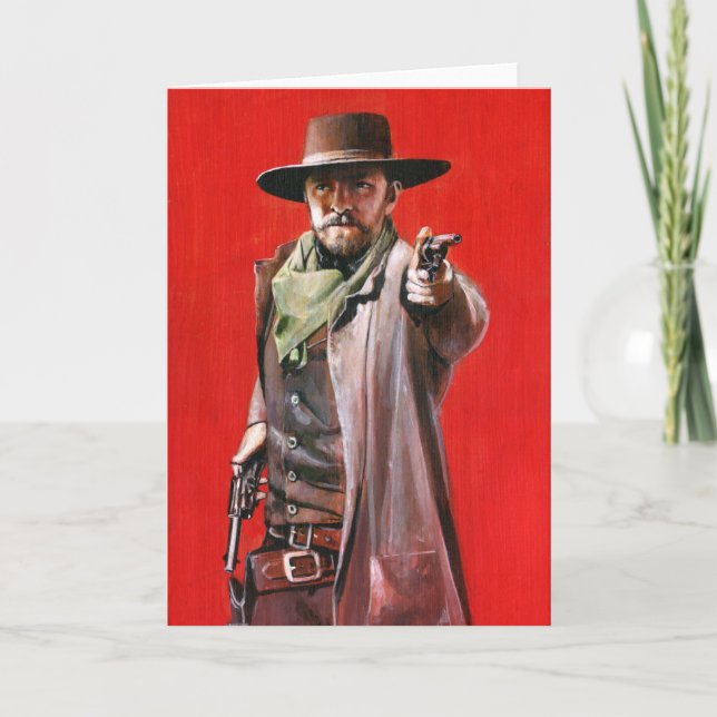 Wild West Gunslinger Grußkarte Karte (Vorderseite)