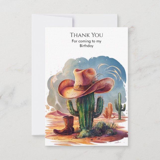 Wild West Hats Cowboy Birthday Dankeskarte (Vorderseite)