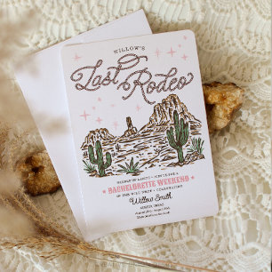 Wild West Junggesellinnenabschied Last Rodeo Reise Einladung