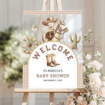 Wild West Little Cowboy Baby Shower Welcome