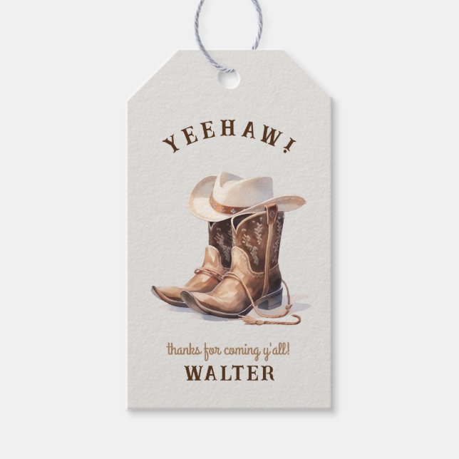 Wild West Modern Cowboy Geschenkanhänger (Vorderseite)