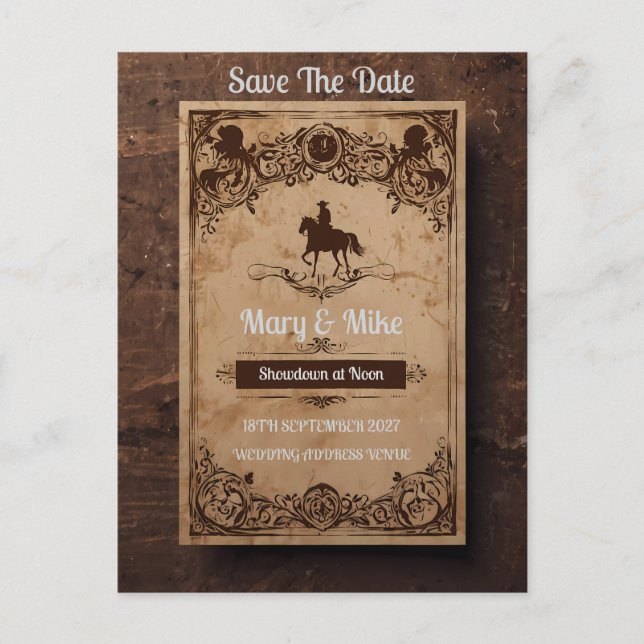 Wild West Novelty Faire-part de mariage (Devant)
