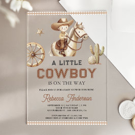 Wild West Ranch Rodeo Little Cowboy Baby Shower Acryleinladungen