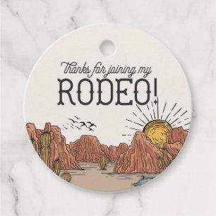Wild West Rodeo Baby Shower Circle Favor Tag Geschenkanhänger