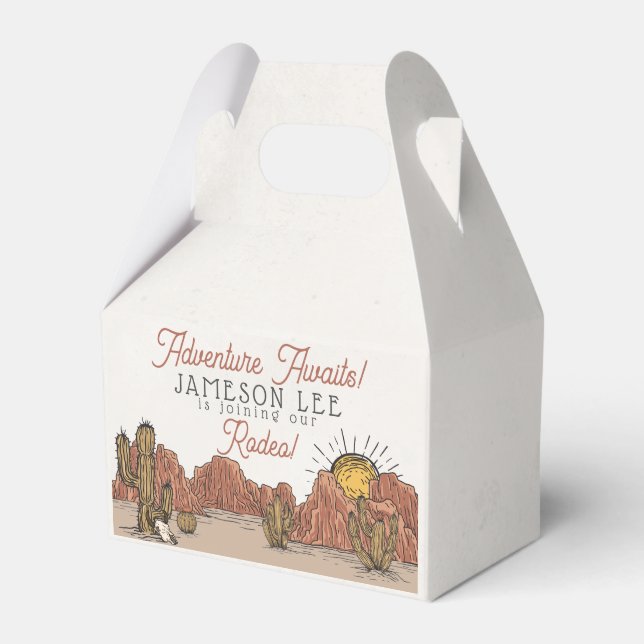 Wild West Rodeo Baby Shower Geschenkschachtel (Vorderseite)