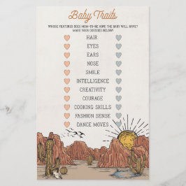 Wild West Rodeo Babyspuren Baby Dusche Spiel