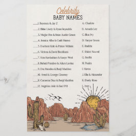 Wild West Rodeo Berühmtheit Baby Names Duschspiel