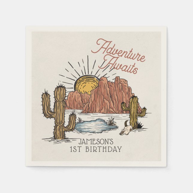 Wild West Rodeo Birthday Party Serviette (Vorderseite)