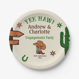 Wild West Rustic Cowboy Western Party Pappteller