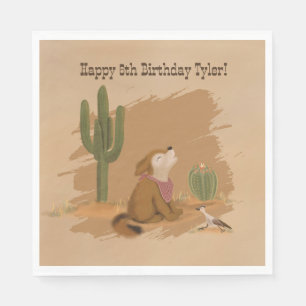 Wild West Rustic Fun Cowboy Birthday Paper Napkin Serviette