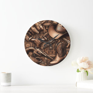 Wild-West-Schätze Große Wanduhr