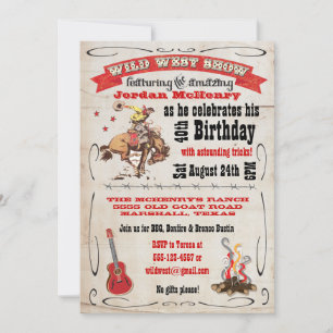 Wild West Show Birthday Party Einladungspaket Einladung