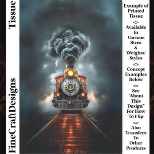 Wild West Steampunk Locomotive Train CJ6 Decoupage Seidenpapier