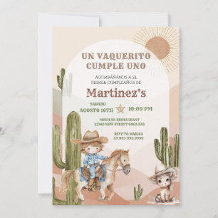 Wild West Vaquerito Cowboy Birthday Spanisch Einladung