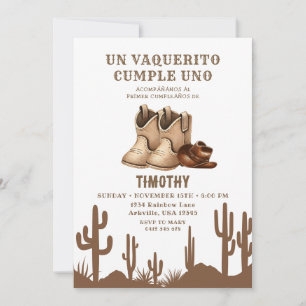 Wild West Vaquerito Cowboy Shoes Geburtstag Einladung