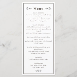 Wild West vintage longhorn crâne menu mariage