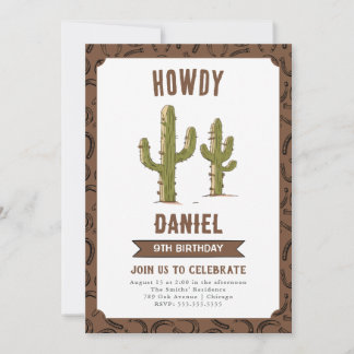 Wild West Western Birthday Party Einladung