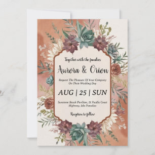 Wild West Western boho Hochzeitseinladungen Einladung