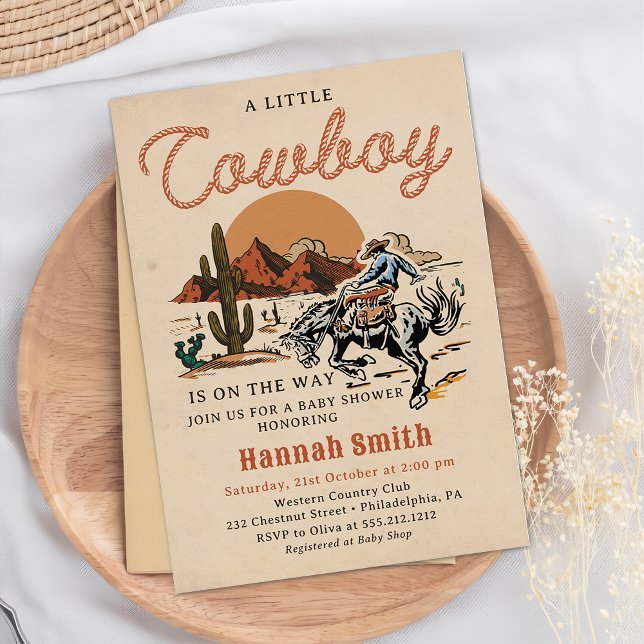 Wild West Western Cowboy Baby Shower Einladung (Von Creator hochgeladen)