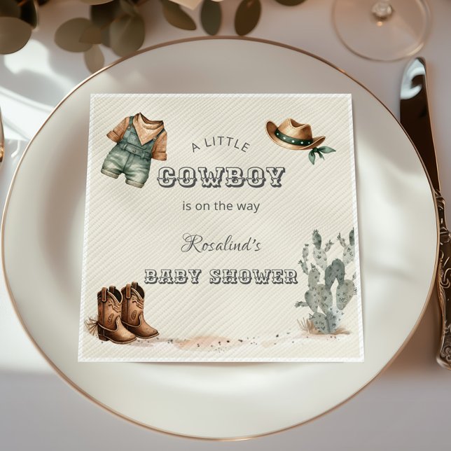 Wild West Western Cowboy Baby Shower Serviette (Von Creator hochgeladen)