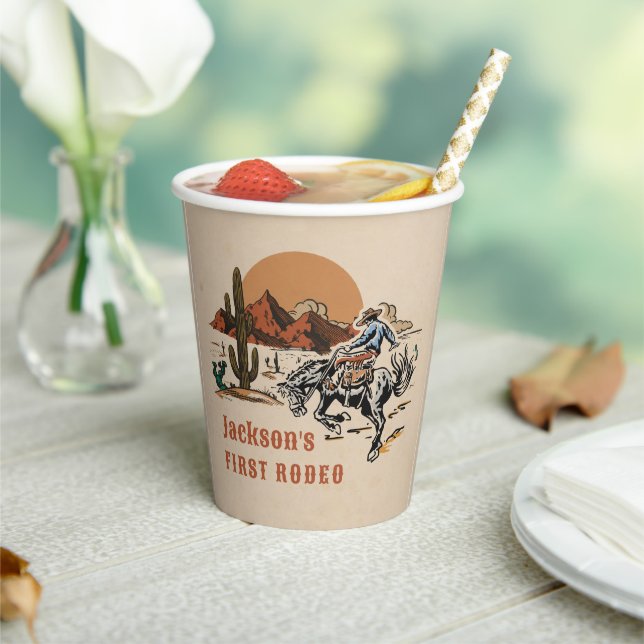 Wild West Western Cowboy Birthday Paper Cups Pappbecher (In Situ)