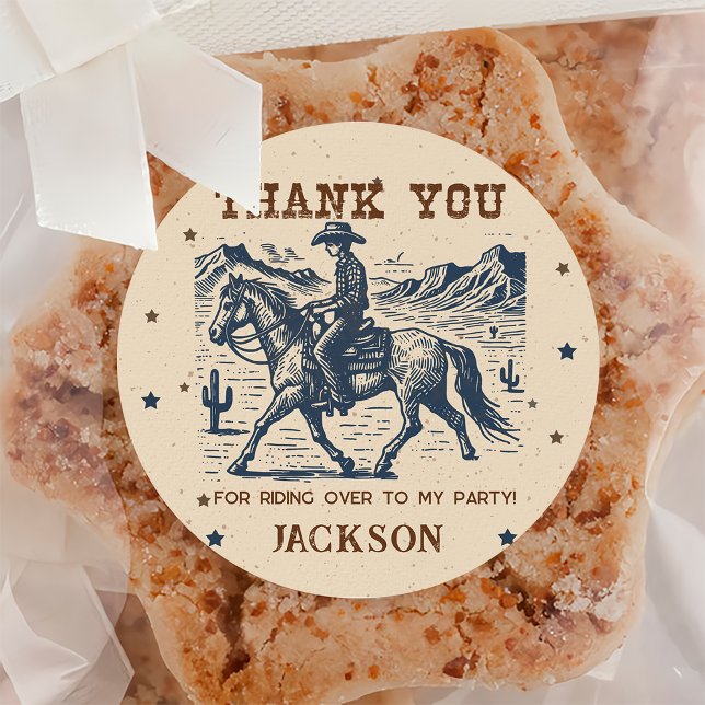 Wild West Western Cowboy Birthday Party Sticker (Von Creator hochgeladen)