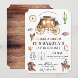Wild West Western Cowboy Einladung zum ersten Gebu