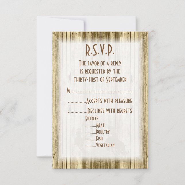 Wild West Western Cowboy Wedding R.S.V.P RSVP Karte (Vorderseite)
