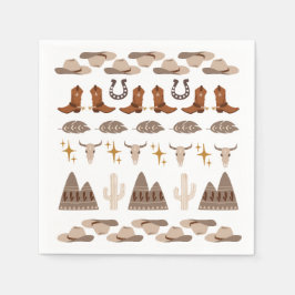 Wild West Western Rodeo Cowboy Birthday Party Serviette