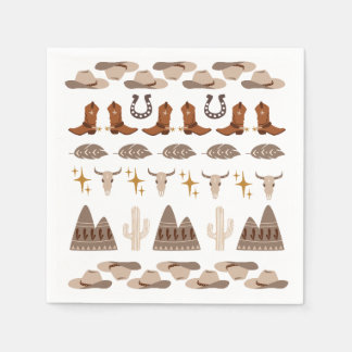 Wild West Western Rodeo Cowboy Birthday Party Serviette