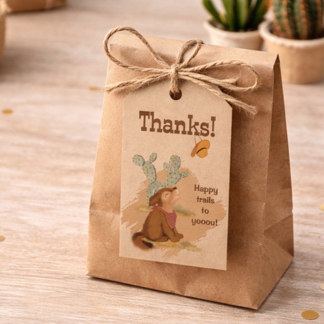 Wild West Whimsical Wüste Cowboy Danke Geschenkanhänger (Von Creator hochgeladen)
