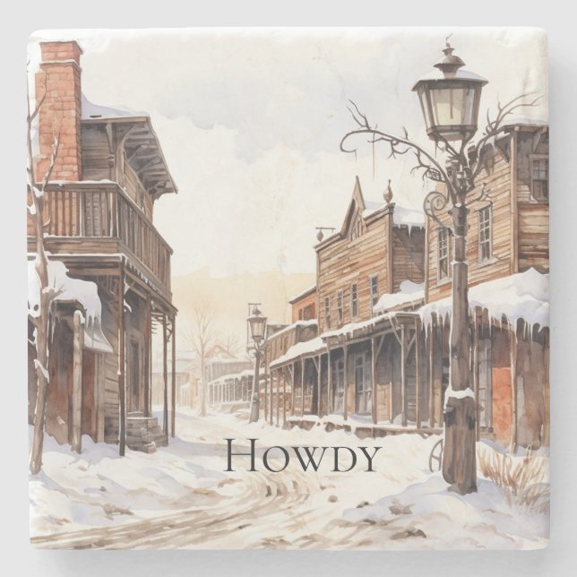 Wild West Winter Steinuntersetzer (Vorderseite)