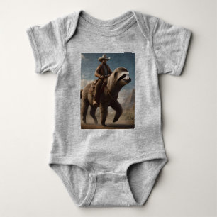 "Wild West Wonders: Cowboy Riding a Sloth Horse" Baby Strampler