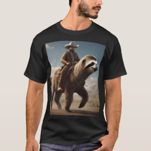 "Wild West Wunder: Cowboy reitet auf Faultier-Pfer T-Shirt