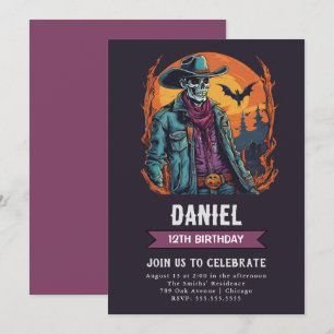 Wild West Zombie Birthday Einladung