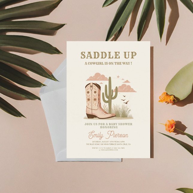 Wild Western Cactus Girl Baby Shower Einladung (Von Creator hochgeladen)