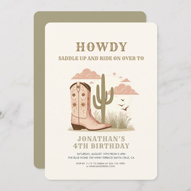 Wild Western Cactus Girl Birthday Einladung (Von Creator hochgeladen)