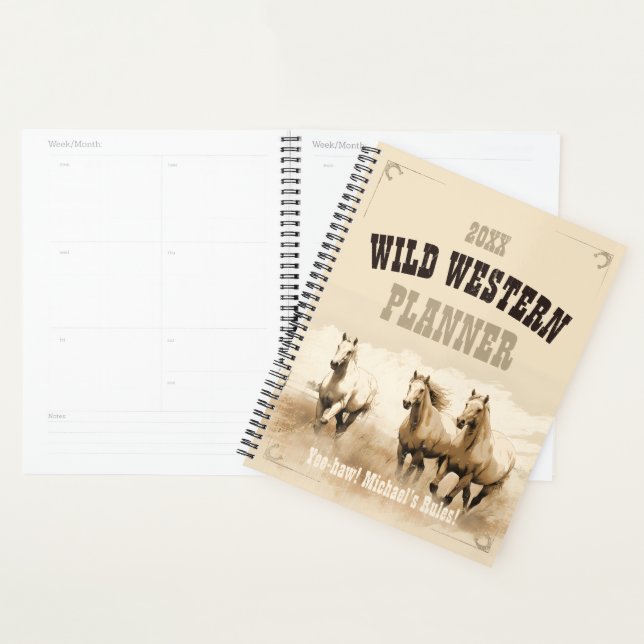 Wild Western ! Chevaux. Don d'homme modifiable (Devant avec enveloppe)