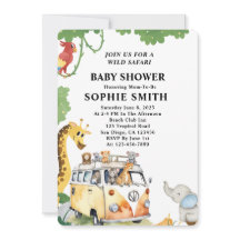 Wild Wheels Safari Animal Camper Van Baby Shower
