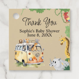 Wild Wheels Safari Animal Camper Van Baby Shower Geschenkanhänger