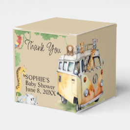 Wild Wheels Safari Animal Camper Van Baby Shower Geschenkschachtel