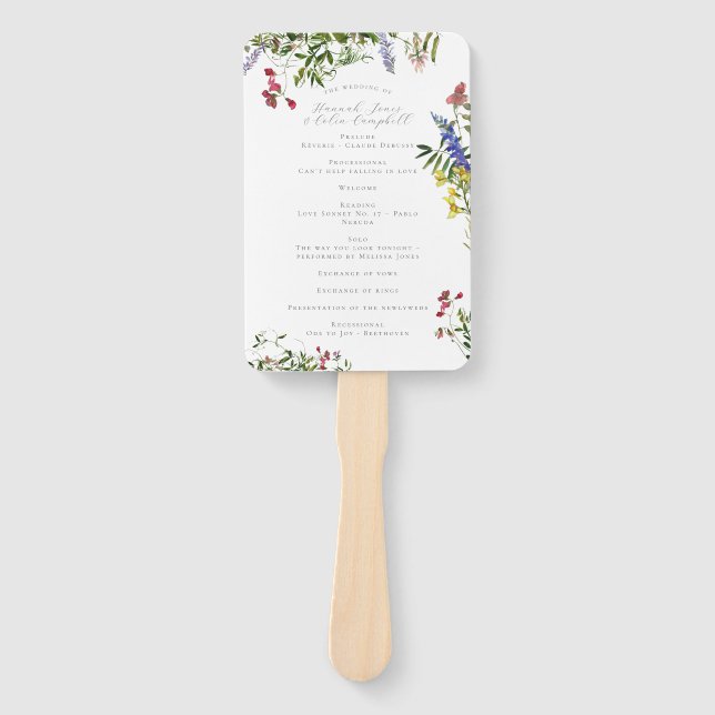 Wild Whimsical Blooms & Greenery Fächer (Vorderseite)