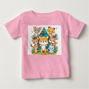 Wild & Whimsy: Spielerische Tiere Baby T-shirt