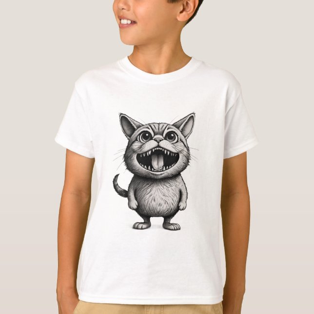  “Wild Whiskers – Crazy Cartoon Cat T-Shirt by Ink (Vorderseite)