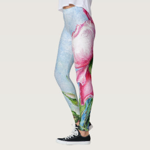 Wild wie ein rotes Rosenblüten-Aquarell  Leggings