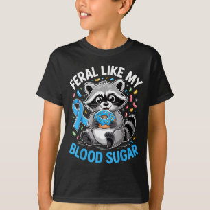 Wild wie mein Blutzucker Lustiger Waschbär Donuts T-Shirt